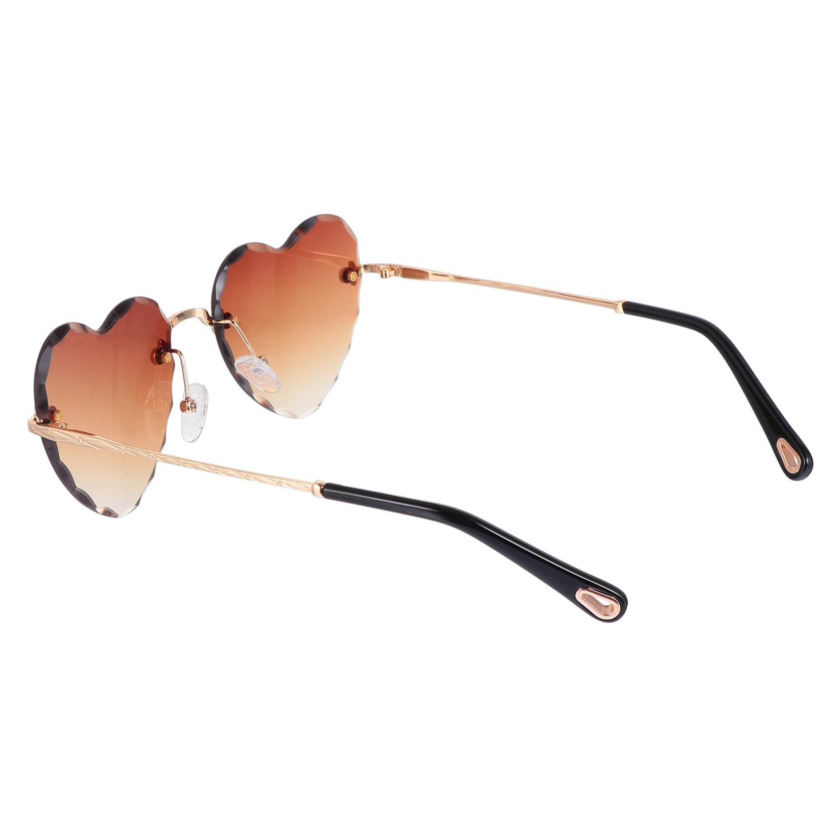 ULDIGI Summer Trendy Decorative Sunglasses Heart Shape Metal Photo Prop for Party