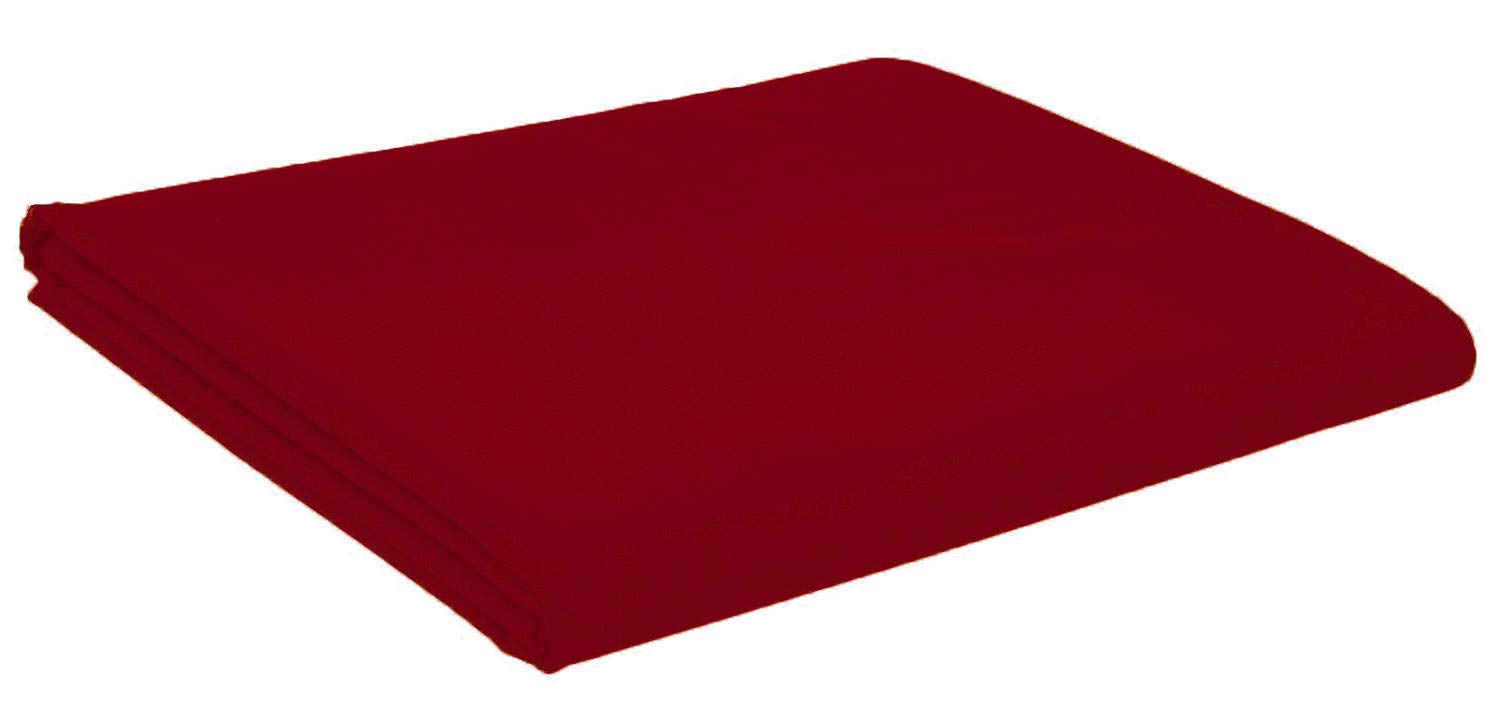 Amigozone Red Easycare Pollycotton Percal Flat Sheet, Single
