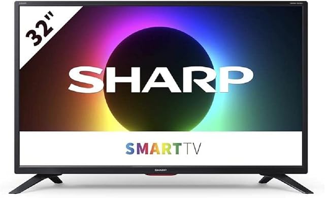 SHARP 32EE6K 32-Inch HD Ready Smart LED TV in Black with Active Motion 200, Freeview Play, HARMAN/KARDON® Sound System, Aquos Net+, Pre-Installed Apps, SD Card Reader, 3x HDMI & 2x USB
