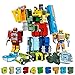 OBEST Trasformatore di Numeri Robotici Giocattoli, 15 Simboli Digitali Deformazione Carro Armato/Elicottero/Sottomarino Assemblati, Set di Blocchi Educativi per Bambini