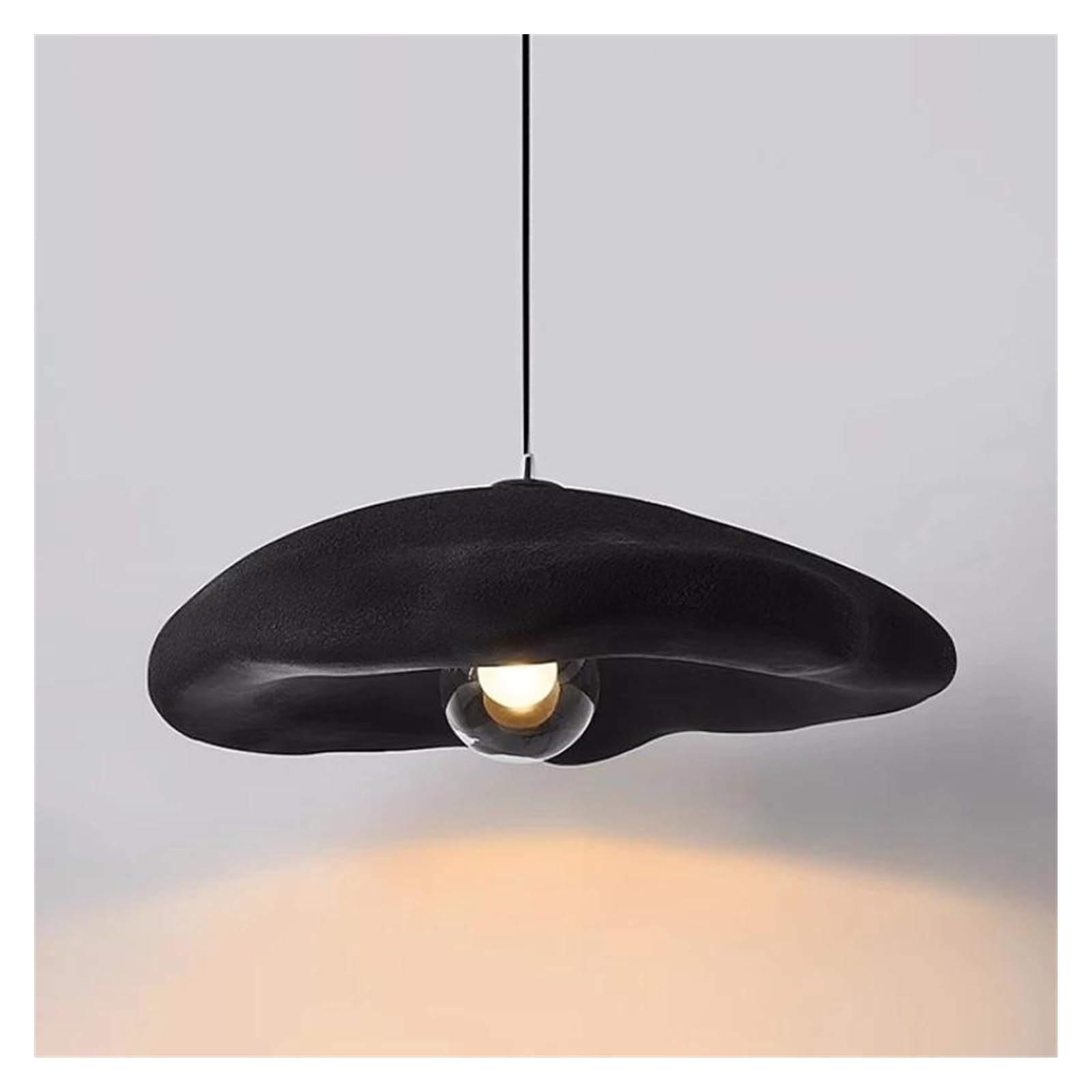 HYJAUSXB Japanese Restaurant LED Chandelier French Cream Bedroom Cafe Hanging Lamp Designer Counter Light Fixtures(Noir,Trichromatic Light)
