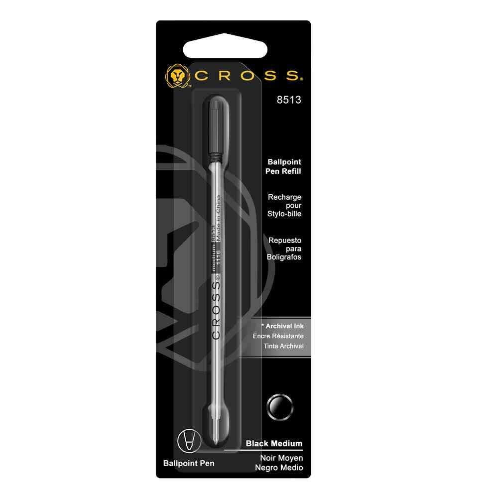 Confezione 10 Ricariche Per Penna A Sfera Cross 8513, Inchiostro Nero Punta Media 11,6 Cm, Cartucce In Acciaio Inox - 4