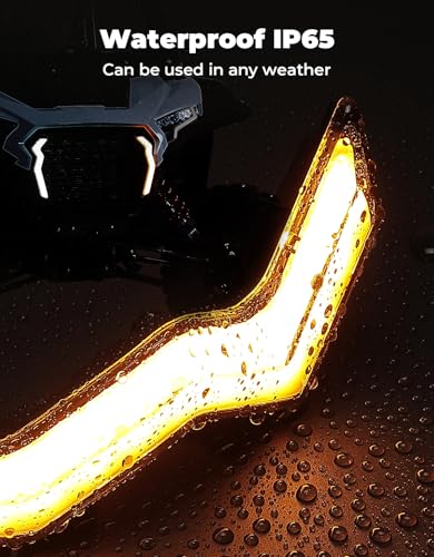 Image of KEMIMOTO UTV Accent Lights Fang Lights Waterproof LED IP65 | Compatible with 2024 /2025+ Polaris RZR XP 1000 /4 IP65 Fang Turn Signal Street Light 2PCS, Plug and Play