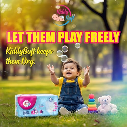 Image of KiddySoft Baby Diaper Pants with 5 Layer All Night Leakage Protection & Quick Absorbency (S - 42, Pack of 2)