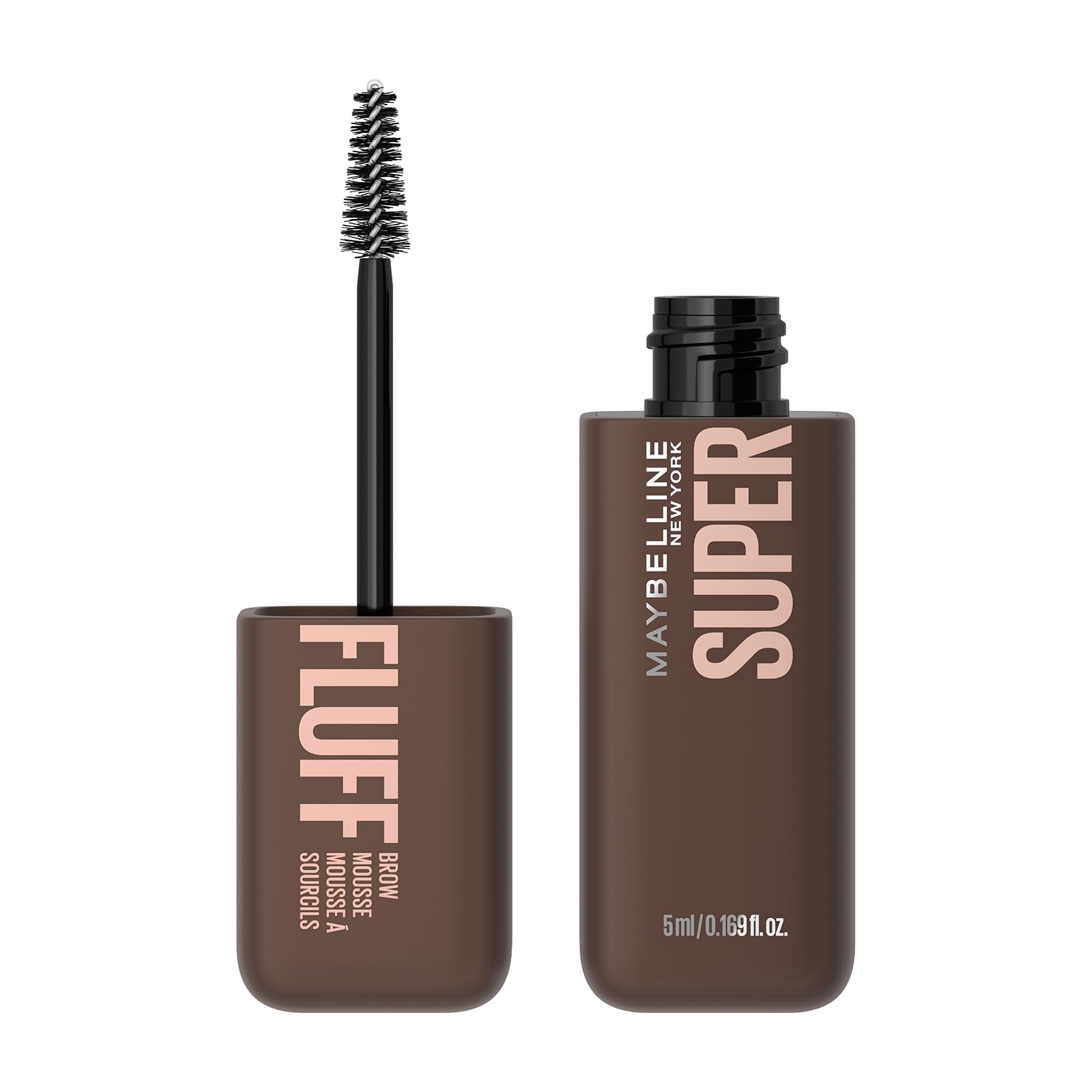 Superfluff Augenbrauen-Mousse, Für super natürliches Volumen mit Flausch-Effekt den ganzen Tag lang, Für volle und definierte Augenbrauen, Maybelline New York, Farbe: 260 Deep Brown
