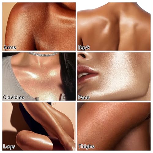 Ucanbe STUB154_03 Body Shimmer Oil 100Ml, Moisturizing Body Glow Glitter Oil, Waterproof Shimmering Body Luminizer Liquid Illuminator Highlighter, Tinted Shimmer Body Lotion Glowing Bronzer Makeup thumb #5