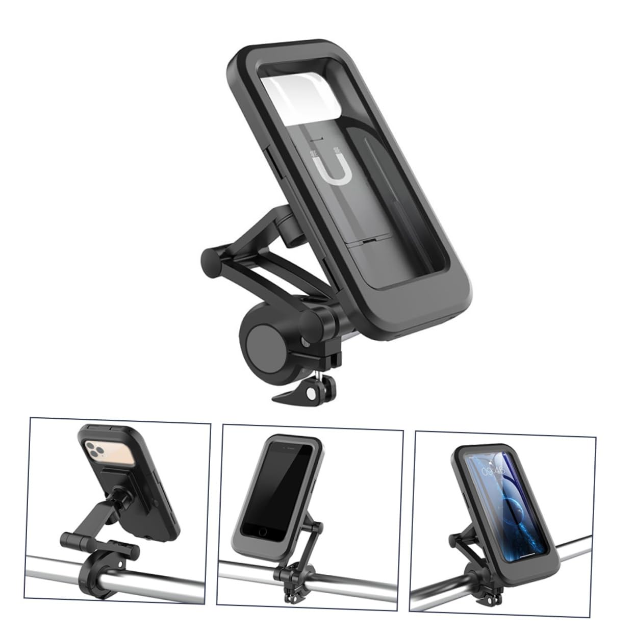 SHERCHPRY 3pezzi Supporto Per Smartphone Da Bici Con Rotazione Porta Cellulare Per Manubrio Di Bicicletta Installazione Facile e Sicura Adatto Ogni Condizione Meteorologica