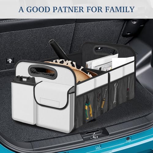 Image of Femuar Car Trunk Organizer, Car Storage Organizer with Large Capacity Waterproof Collapsible Trunk Organizer for Car Suv /Jeep /Sedan (Beige, Standard)