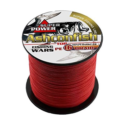 Ashconfish Hilo de Pesca Trenzado 16 Hebras 500m 200lb Rojo Cover