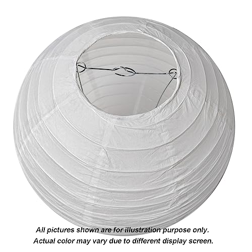 Image of 10 inch White Paper Lanterns Party decorations, Chinese /Japanese Hanging Paper Lanterns for Wedding, Bridal Shower, Birthday, Engagement, Valentine's Day (Set of 5, White)