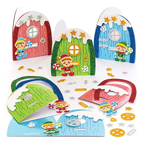 Baker Ross Kit Natalizi Porte con Elfi. Creazioni
