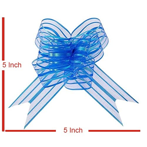 Large Size Organza Pull Bow Flower Ribbon For Gift Wrap & Wedding Decoration Gift (30Mm Width) (Light Blue Pull Ribbon #TOP1