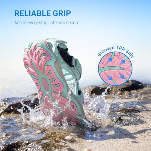 Image of DREAM PAIRS Boys Girls Sandals Kids Adventurous Light-Weight Adjustable Straps Summer Water Shoes (Toddler /Little Kid /Big Kid)