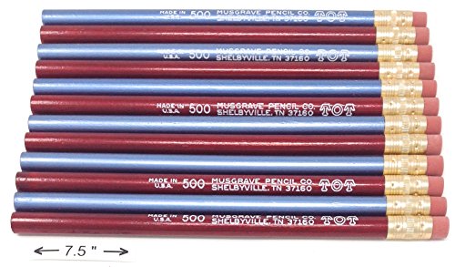 Lápices Jumbo redondos 10mm metal azul y rojo x12 miniatura 1