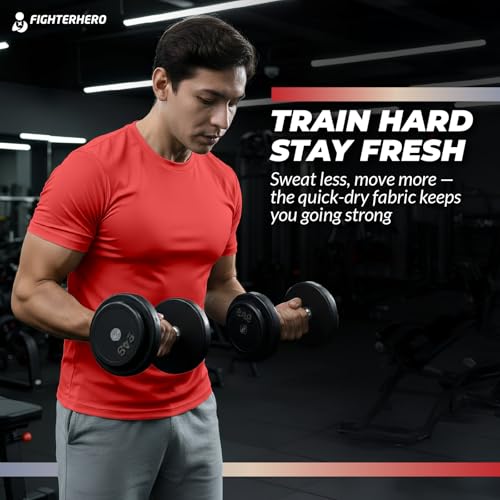 Image of Gym T Shirts for Men Workout | Sports Tshirt for Man | Running Mens T-Shirts | Polyester Men's T Shirt | Quick Dry fit Training Active Wear | Badminton Football Jersey Tshirts