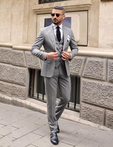 3 Piece Suit Men Slim Fit Suits for Men Wedding Groom Formal Business Suit Two Button Dinner Prom Tuxedo2