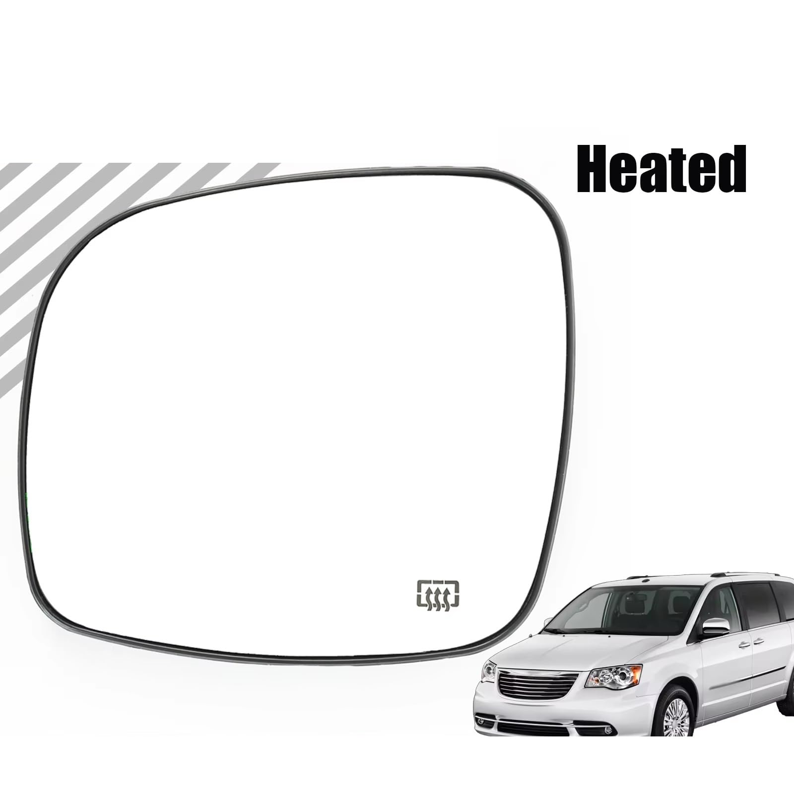 vetro retrovisore Per Dodge Per Grand Per Caravan C/V 2008-2011 | Riscaldato Specchietto retrovisore Vetro Con Piastra supporto(Left and right)