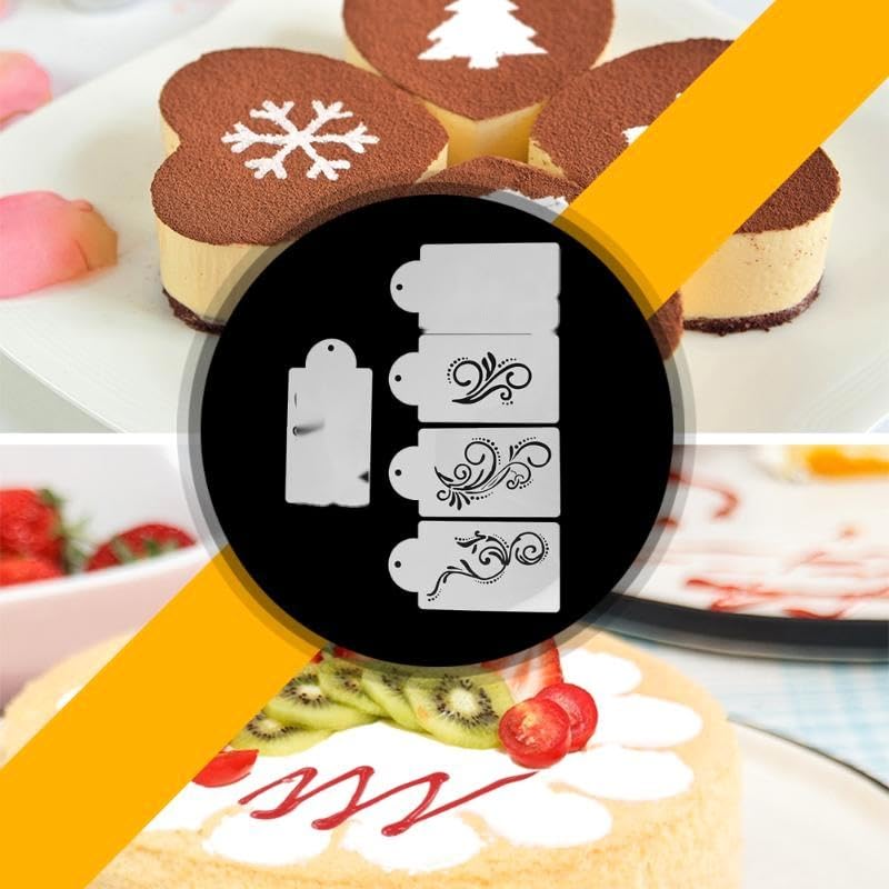 5pcs/Lot Fondant Cake Stencil Grade Plastic Cookie Mould Cake Decoration Baking Tools