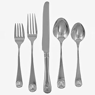 Ginkgo International Coquille 42-Piece Flatware, 42pc set, Silver - Buy now