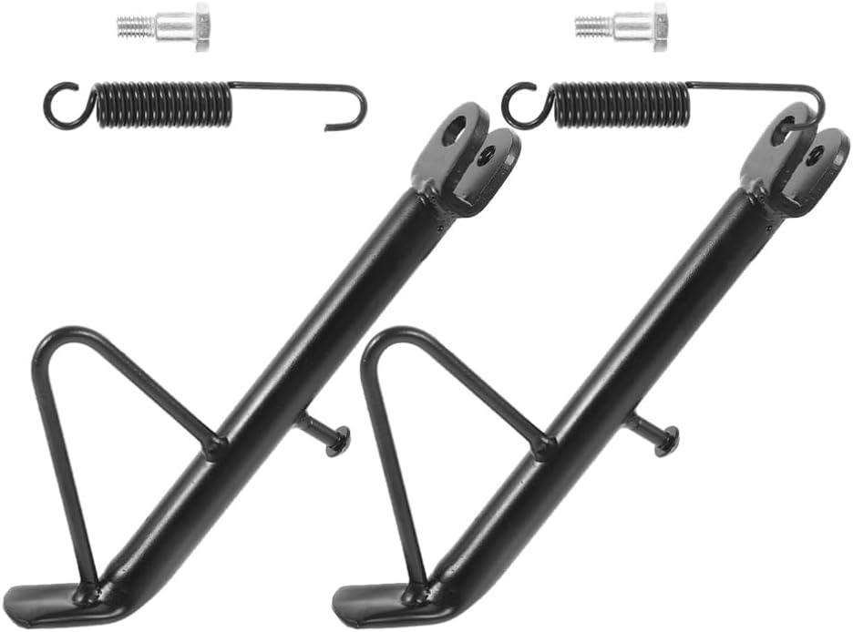iplusmile 2sets Heavy-duty Motorcycle Kickstand Parking and Support Side Stand for Dirt and Electric Scooters with Springs and Screws