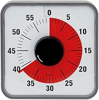 TimeTex Zeitdauer-Uhr"Automatik" - rote Scheibe - mit Magnet - zeigt Restzeit an - 19 x 19 cm - läuft ohne Batterien - 61975