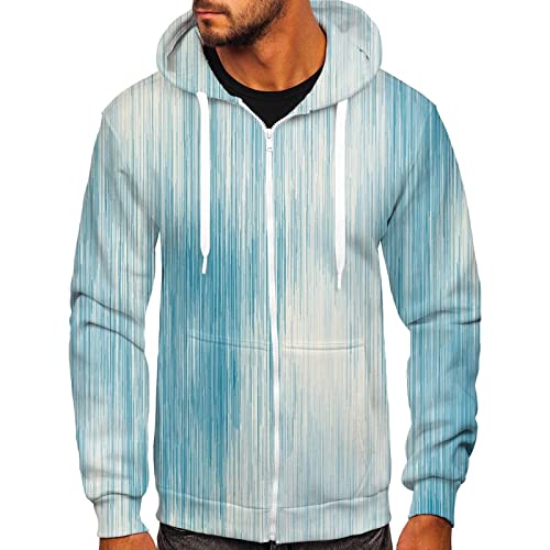 Ymosrh Men's Hoodies Zip Up Fashion Casual Zipper Gradient Tie-Dye Print With Hooded Sweatshirt Jacket Hoodies, XL-6XL
