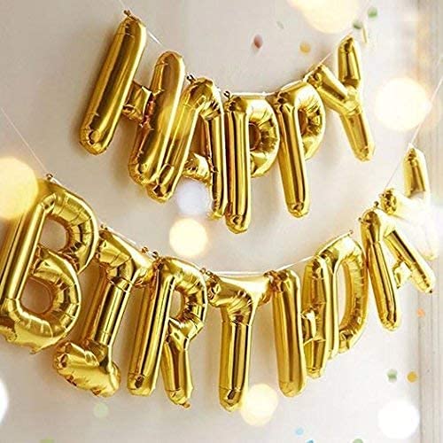 Zyozi Happy Birthday Balloons Golden 16 Inches Amazon In Toys Games