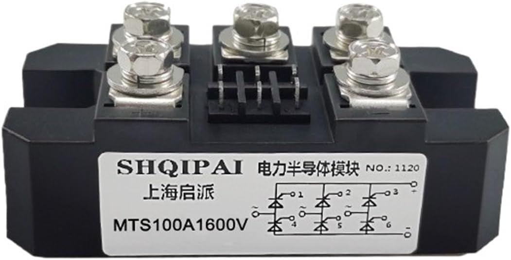 1PCS MTS100A1600V Three-Phase Fully Controlled Silicon Controlled Rectifier Bridge Module 30A60A150A200A300A500A(MTS40A1600V)