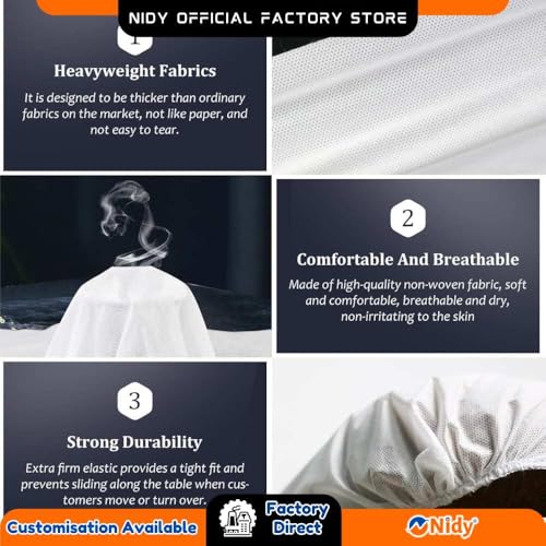 Image of NIDY Disposable Fitted Massage Table Sheets Pack of 10 | White Bed Cover