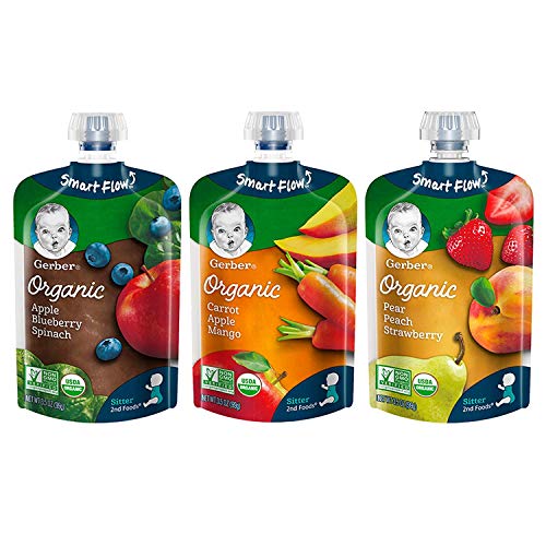 Gerber Organic Baby Food Pouches, 2nd Foods for Sitter, Fruit & Veggie Variety Pack, 3.5 Ounce (Set...