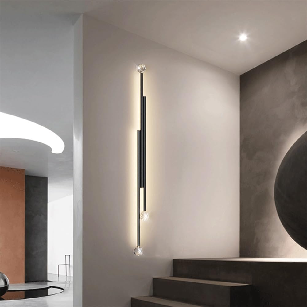 Applique Murale LED Tri-Couleur Aluminium Lampe de Chevet Cosy pour Salon et Couloir