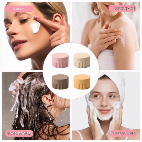 4 Pièces pots de voyage cosmétique 20ml, pots cosmétiques de voyage rechargeables - contenant cosmétique silicone avec couvercle, pots de crème étanches pour crème Lotion Dentifrice – vue 7