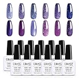 Elite99 Gel Nail Polish Set Soak off UV LED Nail Art Manicure Kit C007 + 50pcs Gel Remover Wraps