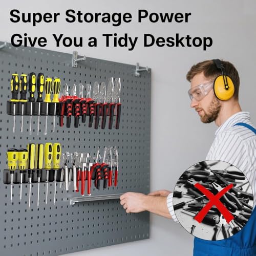 GSCRE Werkzeughalter Wand, 2 Stück Werkzeugwand Metall mit 14 & 23 Loch Zangenhalter Schraubendreher Halterung Werkzeughalterung Wand Werkstatt Organizer für Garage, Werkbank, Werkzeugwand Metall