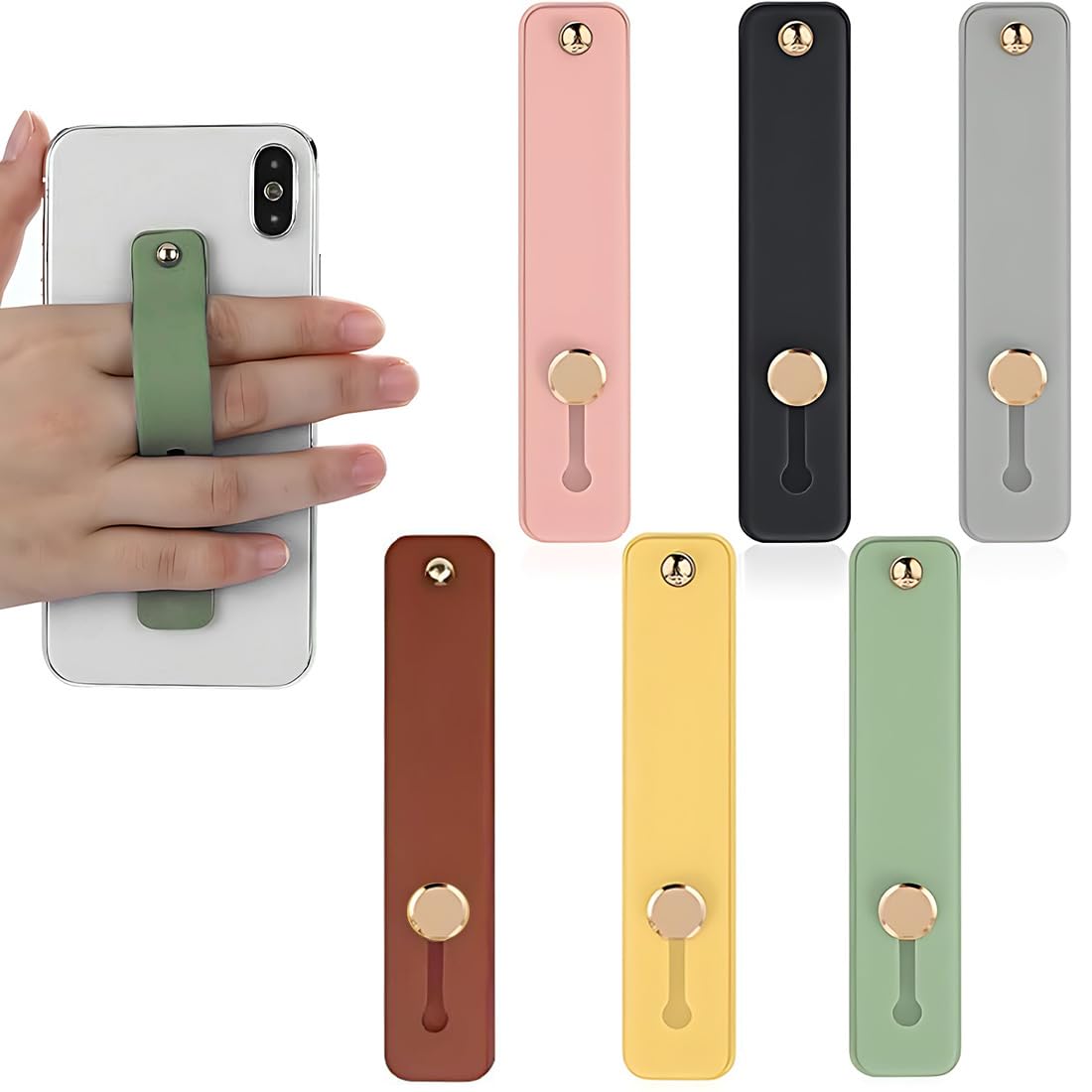 6 Supporti Ad Anello In Silicone Per Telefono – Colori Assortiti, Fungono Da Impugnatura, Cavalletto E Gancio, Adesivo Forte Per Tutti Gli Smartphone