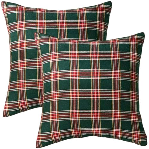 Brxmpn 2 Stück Weihnachtskissenbezug, Kariert, Kissenbezüge,...