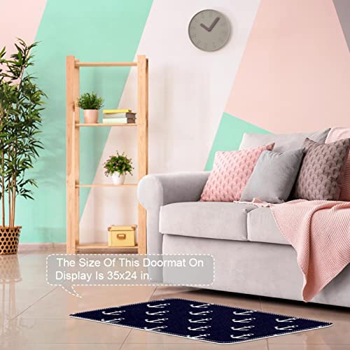 Tappeto in stile marino, con motivo a ancora