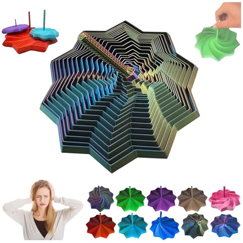 Expand Sensory Frustration Star, Fractal Fidget Hexagon - 3D-Sternförmiges Zappelspielzeug Zum Stressabbau, Anti-Stress-Sensory Cubes Für Kinder Und Erwachsene (Laser Green, S)