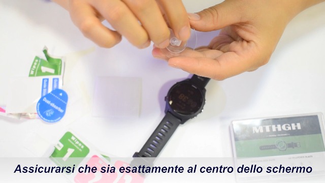 MTHGH Protettiva Pellicola compatibile con Garmin Forerunner 45/ 45S Smartwatch Protezione Schermo[4 pezzi] + tappi anti-polvere 5 pezzi, durezza 9H antigraffio senza bolle di protezione