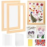 Aboofx Paper Making Kit, A5 Size Paper Making Screen Frame Kit, Wooden Mold and Deckle with Mesh, Absorbent Papers, Sponge and Confetti, DIY Handmade Papermaking Supplies Gift for Craft Lovers