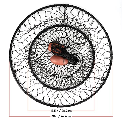 QualyQualy 30″ Crab Ring Trap Bait with Fishing Buoy Marker Floats Preventing Winding Floats 16.