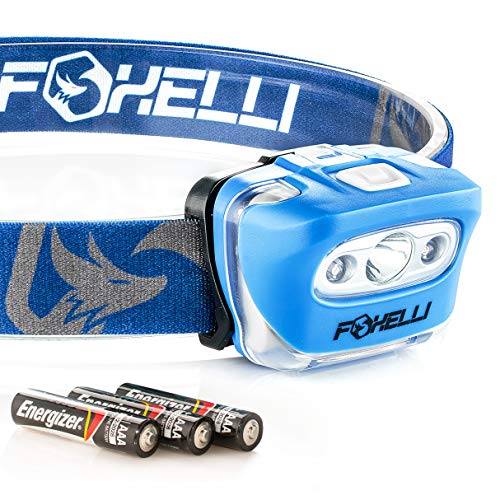 Foxelli Headlamp Flashlight - Super Bright Cree Led, Lightweight, Comfortable Headband, Perfect