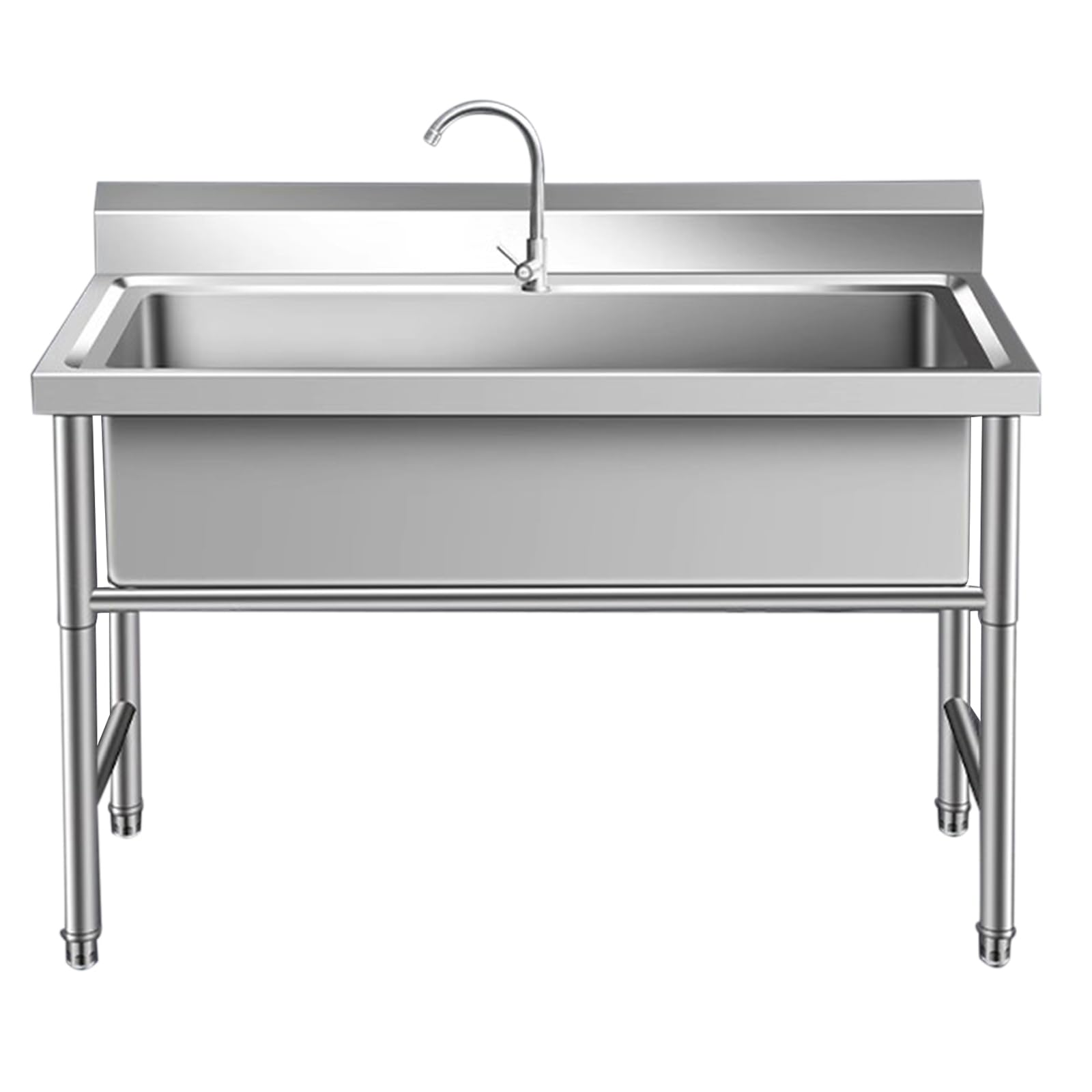 fregadero industrial de acero inoxidable de 1 compartimento,fregadero para taller, Fregadero de acero inoxidable independiente, fregadero independiente de acero inoxidable para (60*60*80cm/23.6*23.6*3