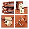 Dasein Women Satchel Handbags Top Handle Purse Medium Tote Bag Vegan Leather Shoulder Bag Brown