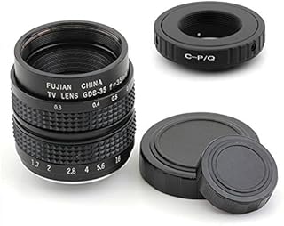 Pixco 35mm F1.7 CCTV Lens for C Mount Camera + C Mount 16mm Adapter for Pentax Q Q-S1 Q10 Q7 Q Camera