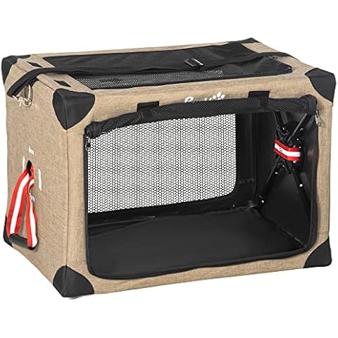 PawHut Collapsible Dog Crate with Cushion Cover