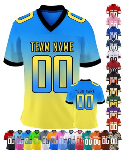 Custom Football Jersey Personalized for Men Women Youth Kids Customized Name & Team Number Sports Uniform Fans Gifts, S-7XL