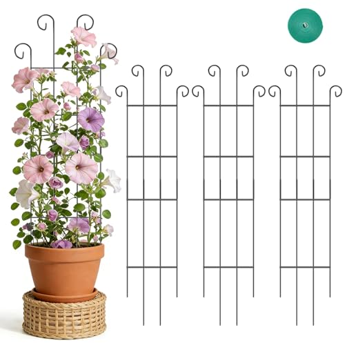 FAFTFTDY Trellis for Climbing Plants Indoor, 4 Pack 31'' Metal Plant Trellis Indoor for Potted...