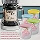GOMETY 4er-Set Creami Behälter für die Ninja Creami Eismaschine, Creami Deluxe Behälter/Becher für Ninja Eismaschine Creamy NC500EU NC501EU, Tubs Zubehör Auslaufsicher - in Rosa, Gelb, Grün, Blau