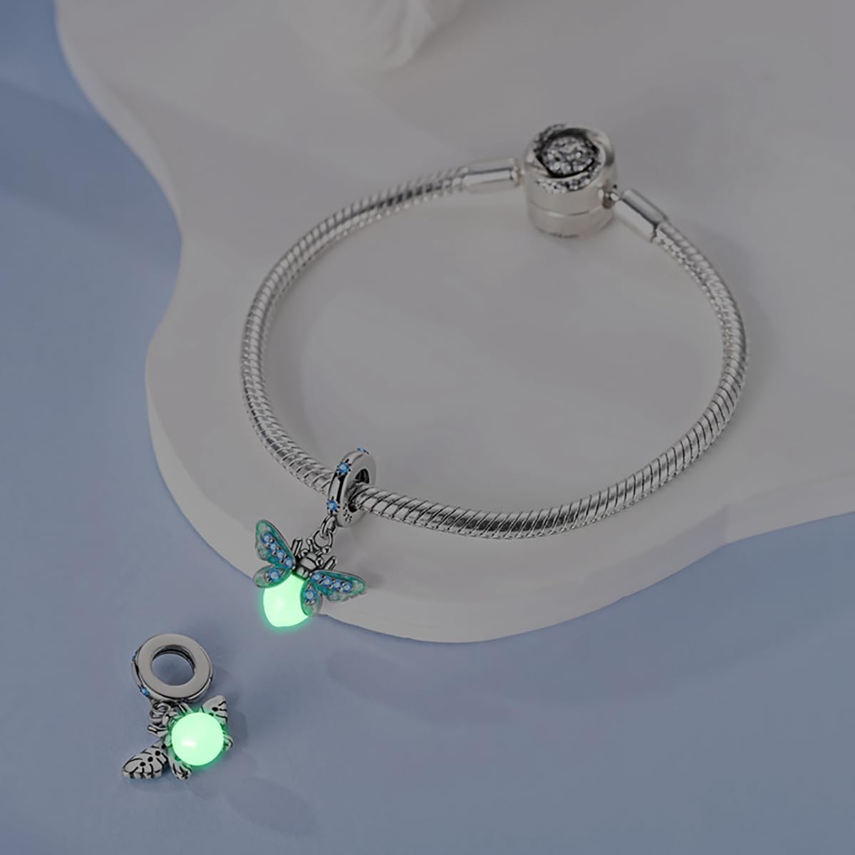 LNQOBU 925 Sterling Silver Charms Color-changing Chameleon Dangle Charm Beads Glow in the Dark Charme fits Pandora Bracelets and Necklace Jewelry Gift for Women - Image 3